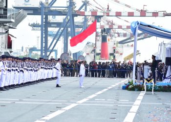 KRI Sriwijaya-100 Resmi Dikukuhkan, Merah Putih Berkibar di Pelabuhan Tanjung Priok