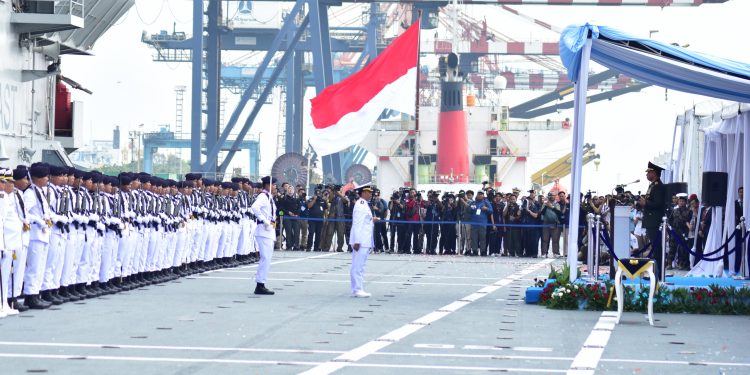 KRI Sriwijaya-100 Resmi Dikukuhkan, Merah Putih Berkibar di Pelabuhan Tanjung Priok